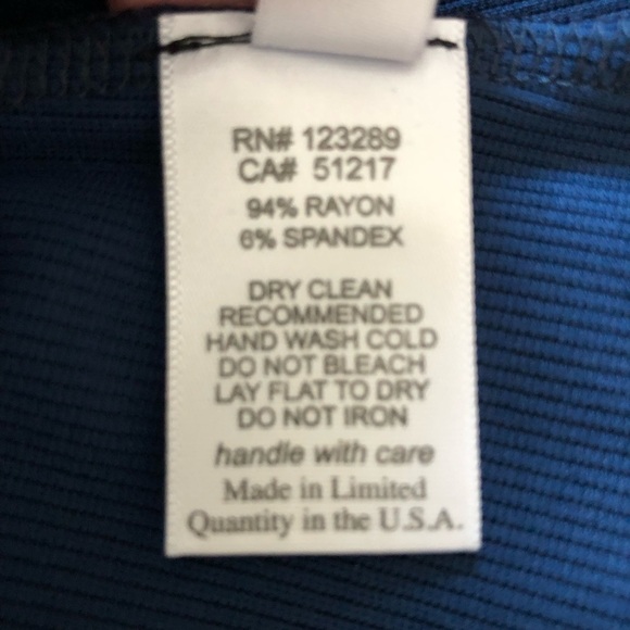 Michael Lauren Mini Ribbed Tank Top Blue Size Small - Picture 4 of 6